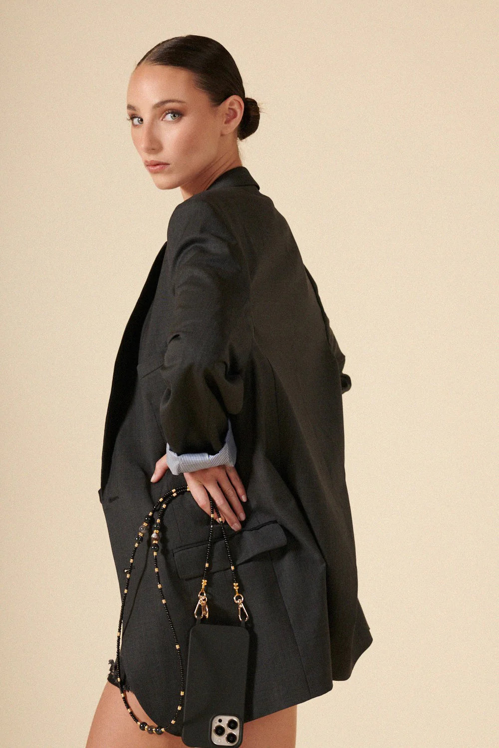 Iris Long Chain - Black