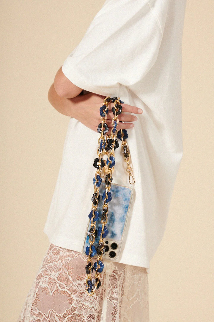 Cassy Long Chain - Blue Flower