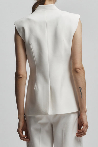 Cora Tailored Vest - White