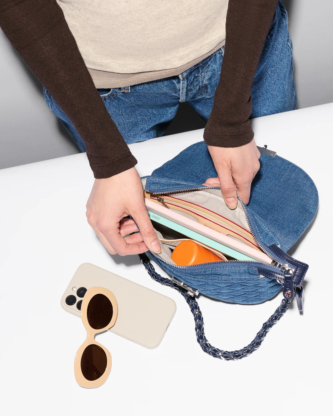 Crosby Lock Saddle Crossbody - True Blue Denim