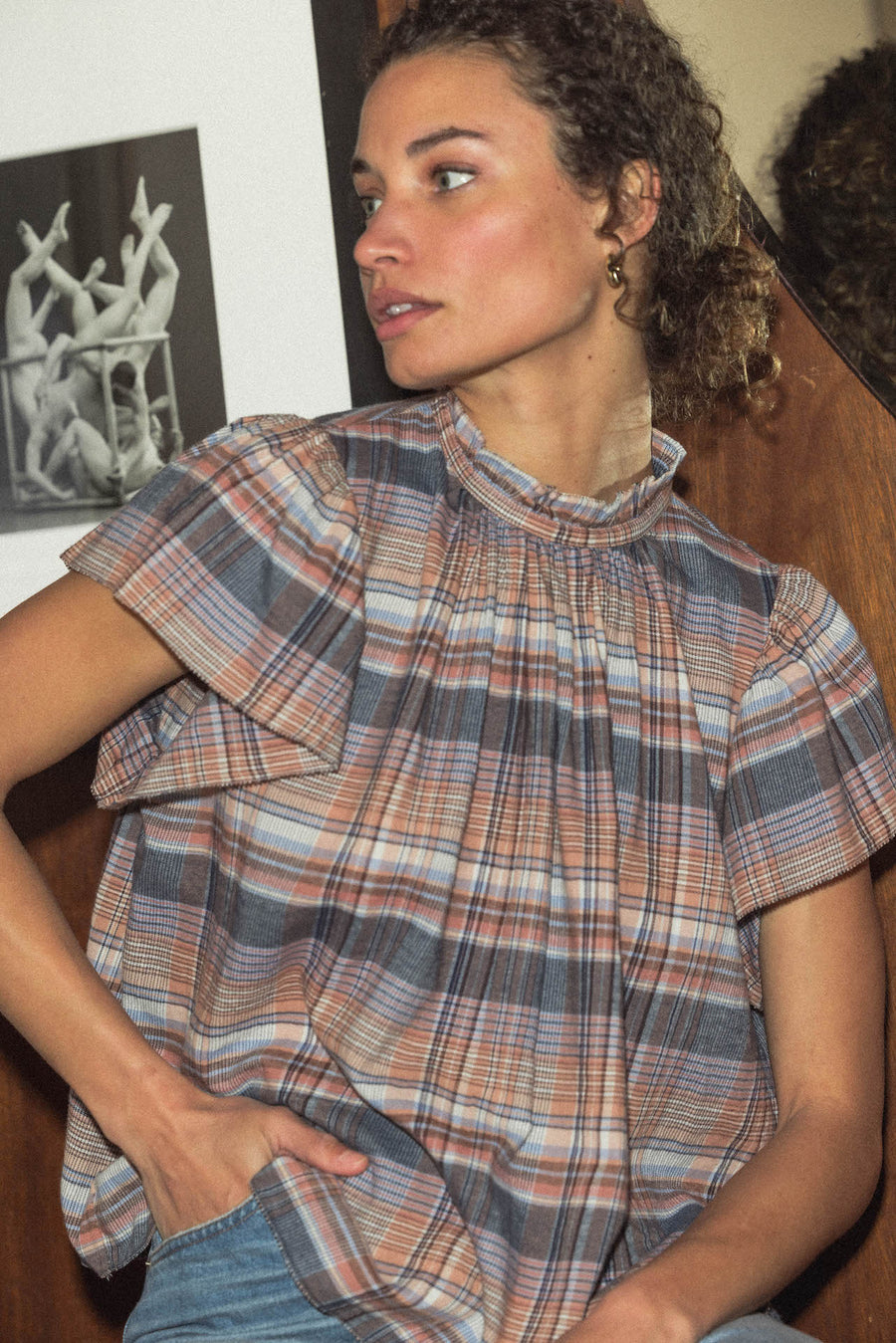Carla Blouse - Eclipse Plaid