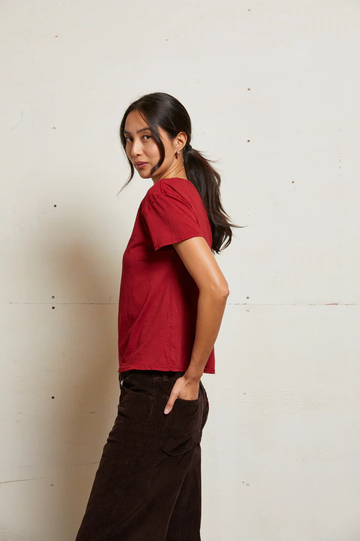 Harley Cotton Boxy Crew Tee - Maple