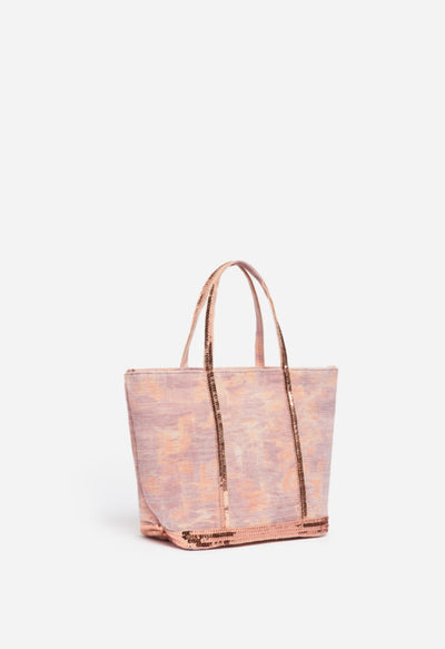 Cotton And Jute S Zipped Cabas Tote - Purple