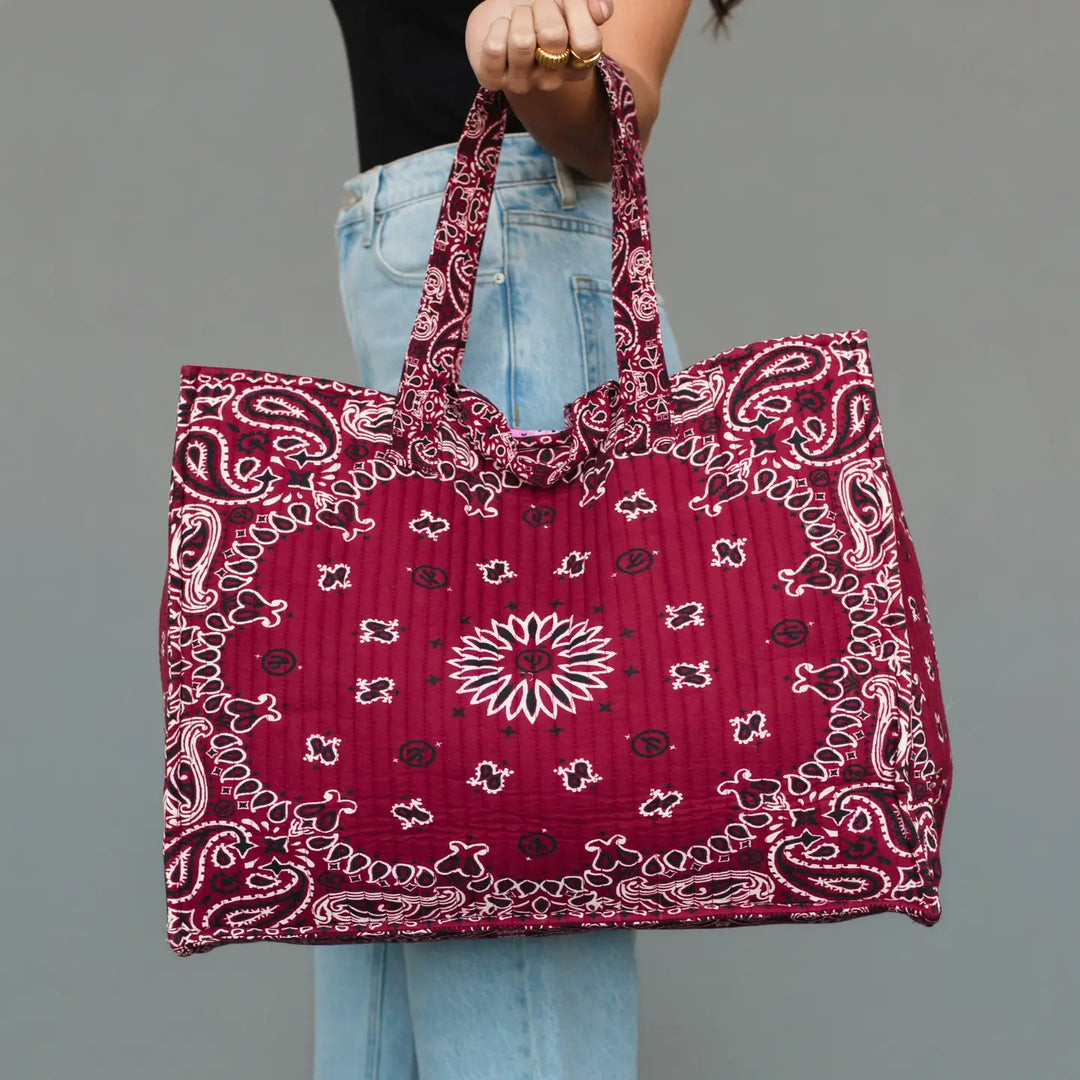 Bandana Tote - Burgundy