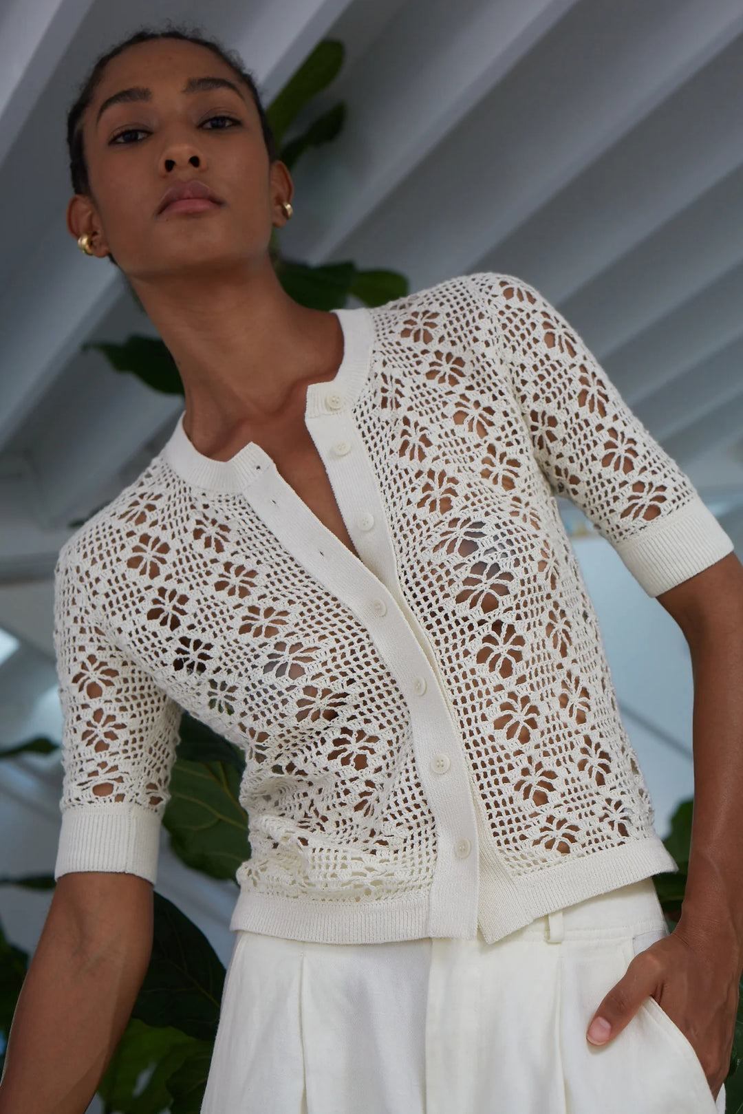 Ruby Crochet Cardi - Ivory