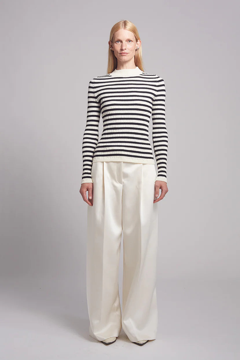 Clara Stripe Sweater - Ivory/Black