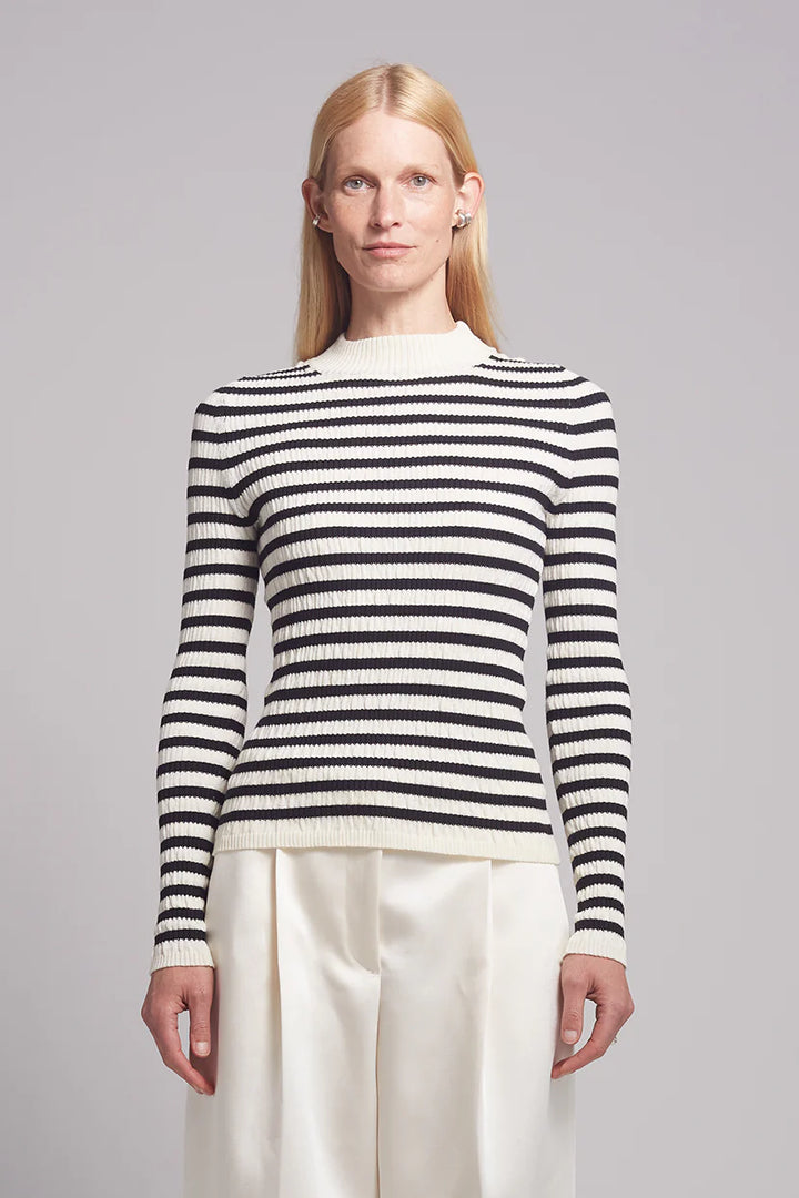 Clara Stripe Sweater - Ivory/Black