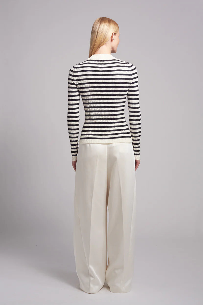 Clara Stripe Sweater - Ivory/Black