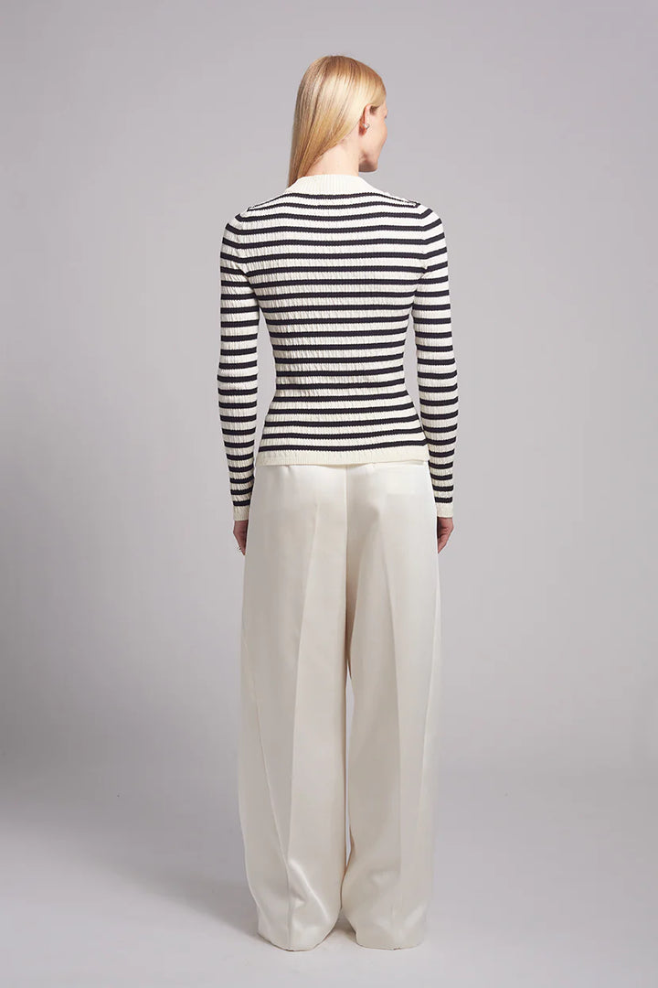 Clara Stripe Sweater - Ivory/Black