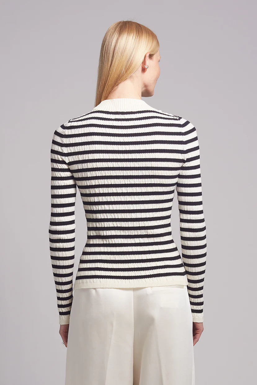 Clara Stripe Sweater - Ivory/Black