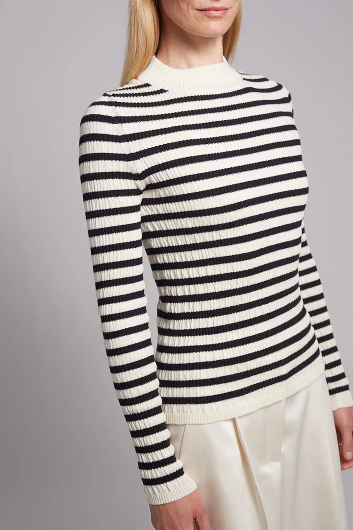 Clara Stripe Sweater - Ivory/Black