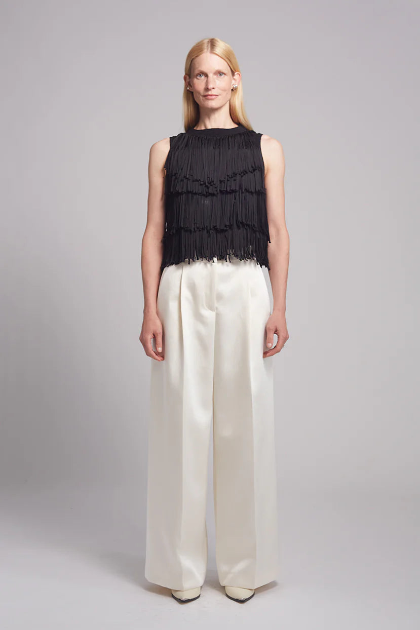 Bianca Fringe Top - Black