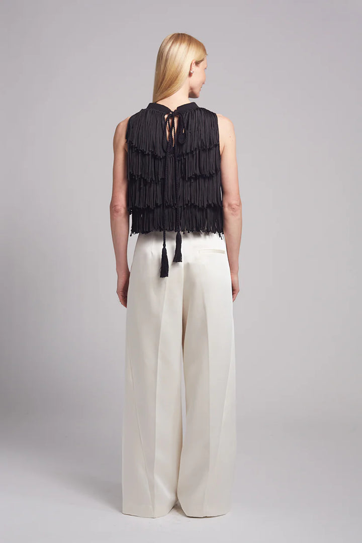Bianca Fringe Top - Black