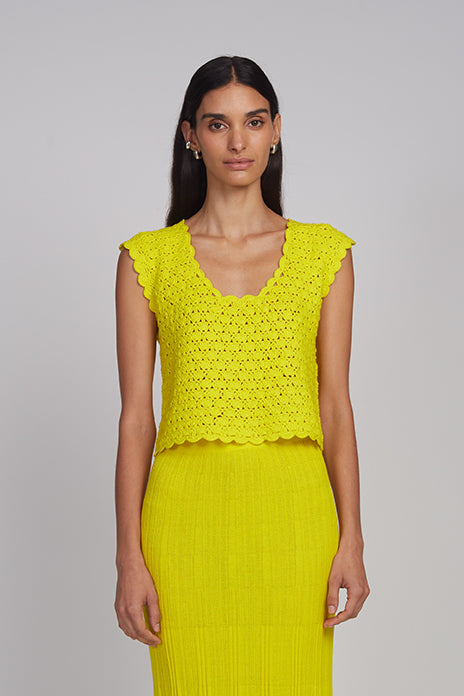 Zaria Crochet Top - Limone