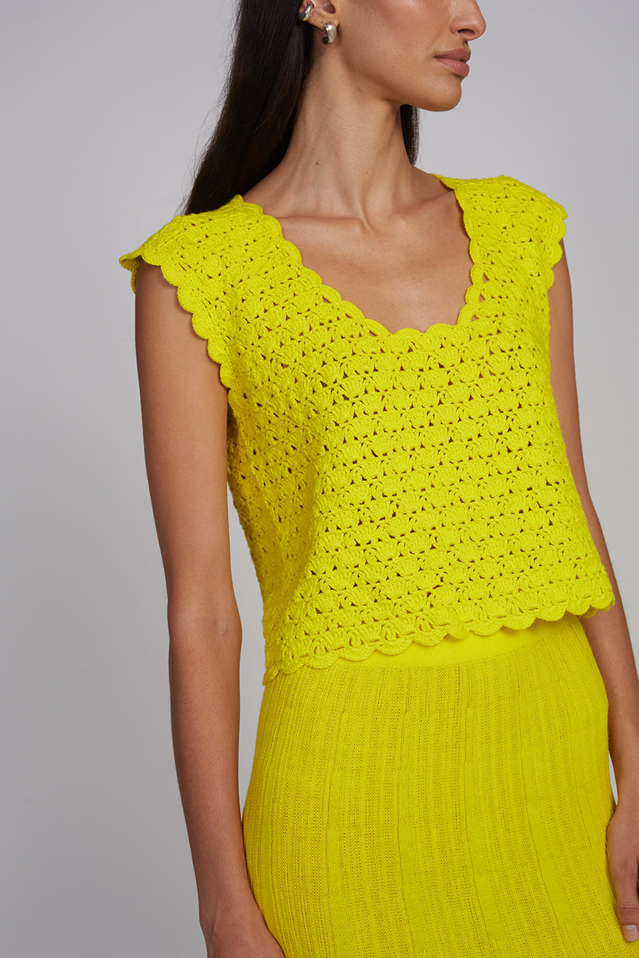 Zaria Crochet Top - Limone