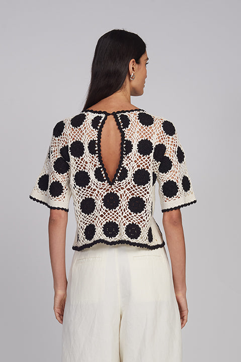 Amira Top - White/Black Combo