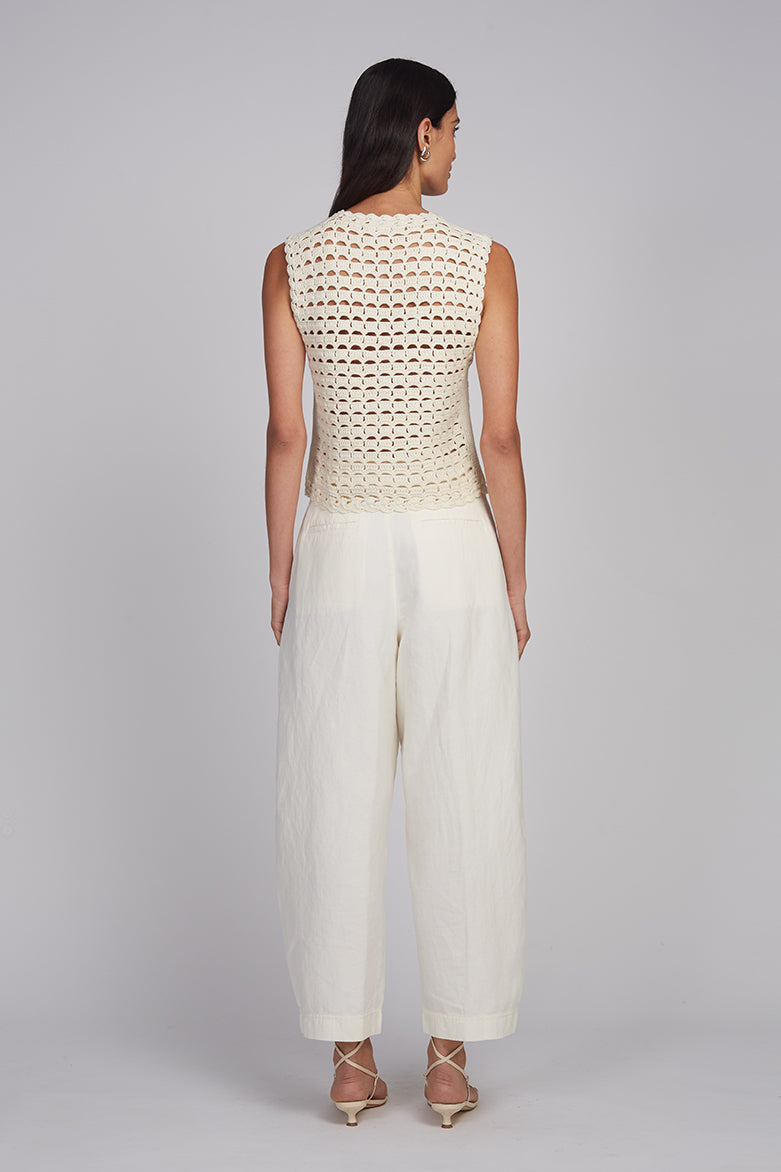Ellie Crochet Vest - Ivory