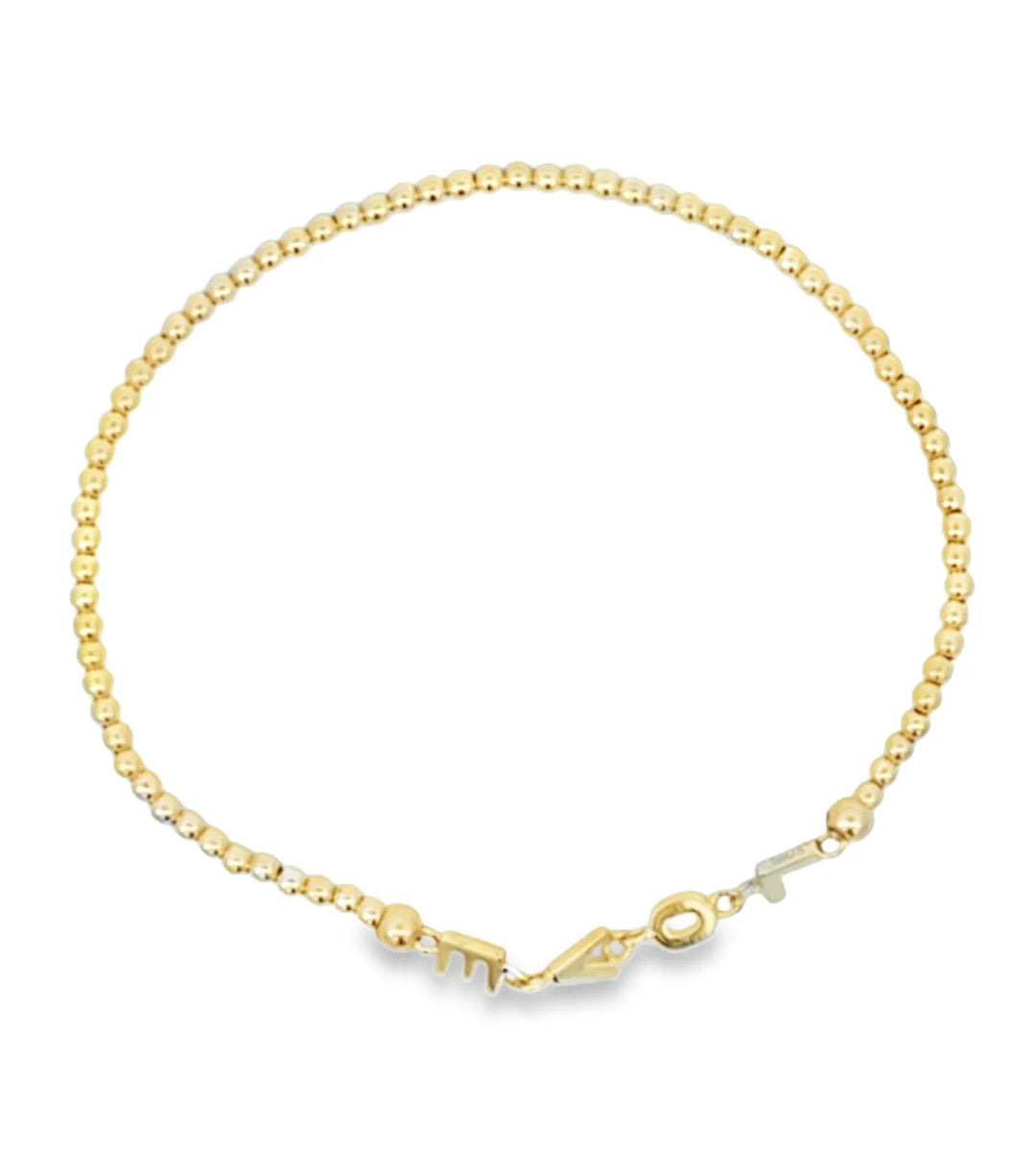 Elegant Gold Beaded Bracelet Love