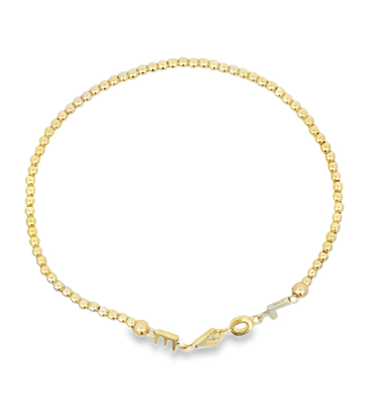 Elegant Gold Beaded Bracelet Love