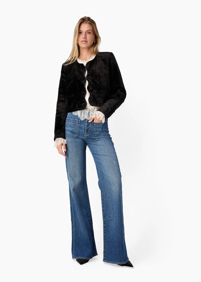 Apollonia Velvet Blazer - Black