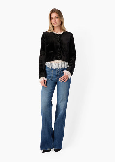 Apollonia Velvet Blazer - Black