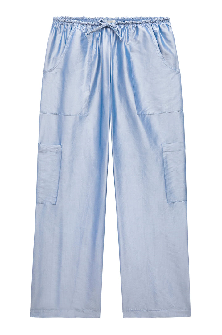 The Taffeta Drawstring Cargo Pant - Cloud
