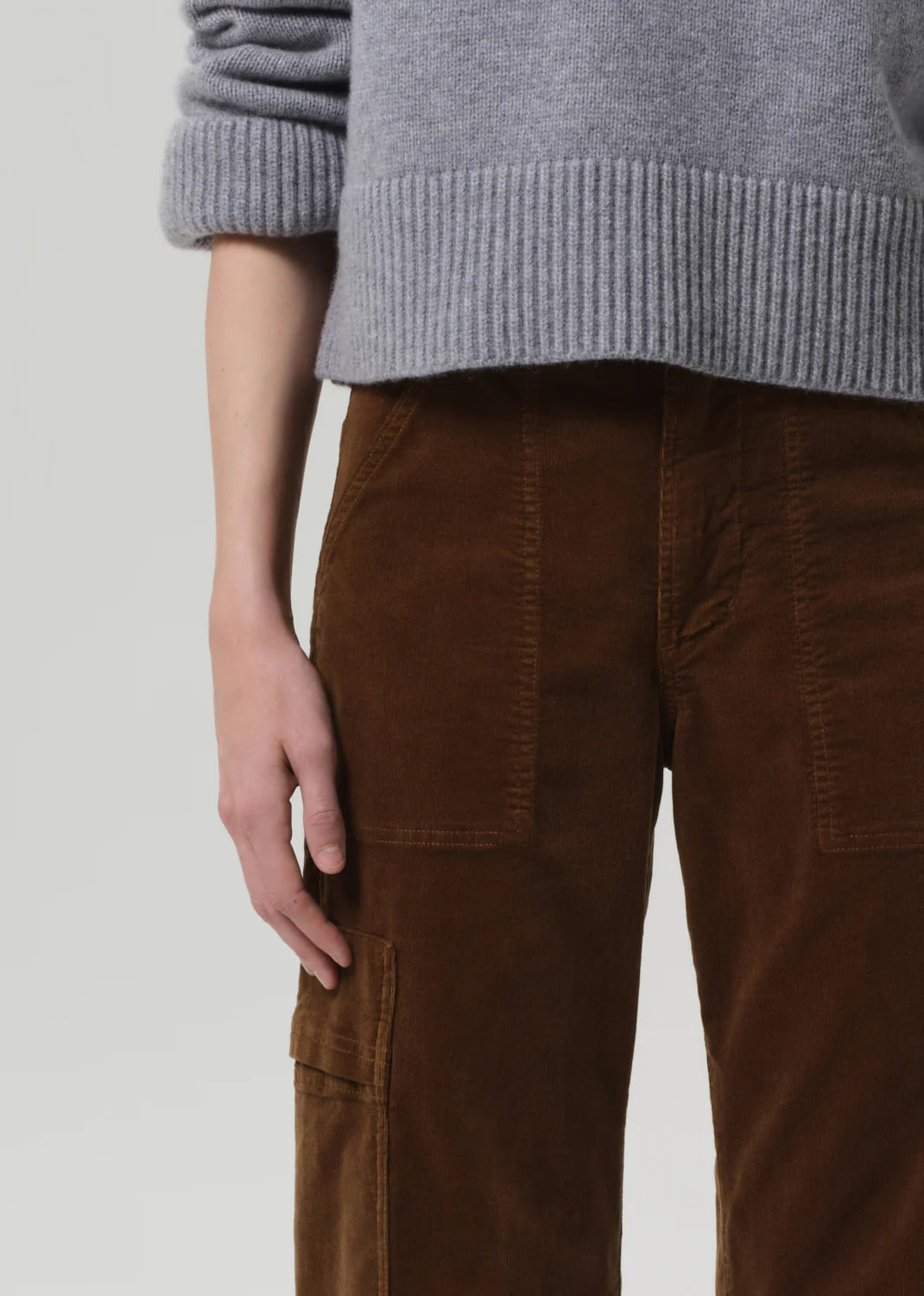 Marcelle Low Slung Easy Cargo Corduroy - Manuka