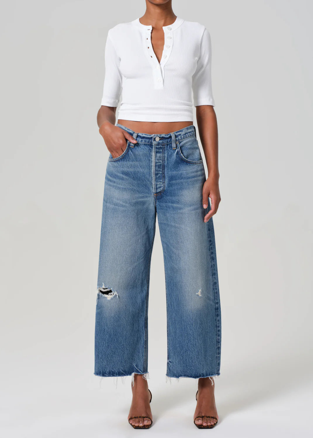 Ayla Raw Hem Crop - Solano