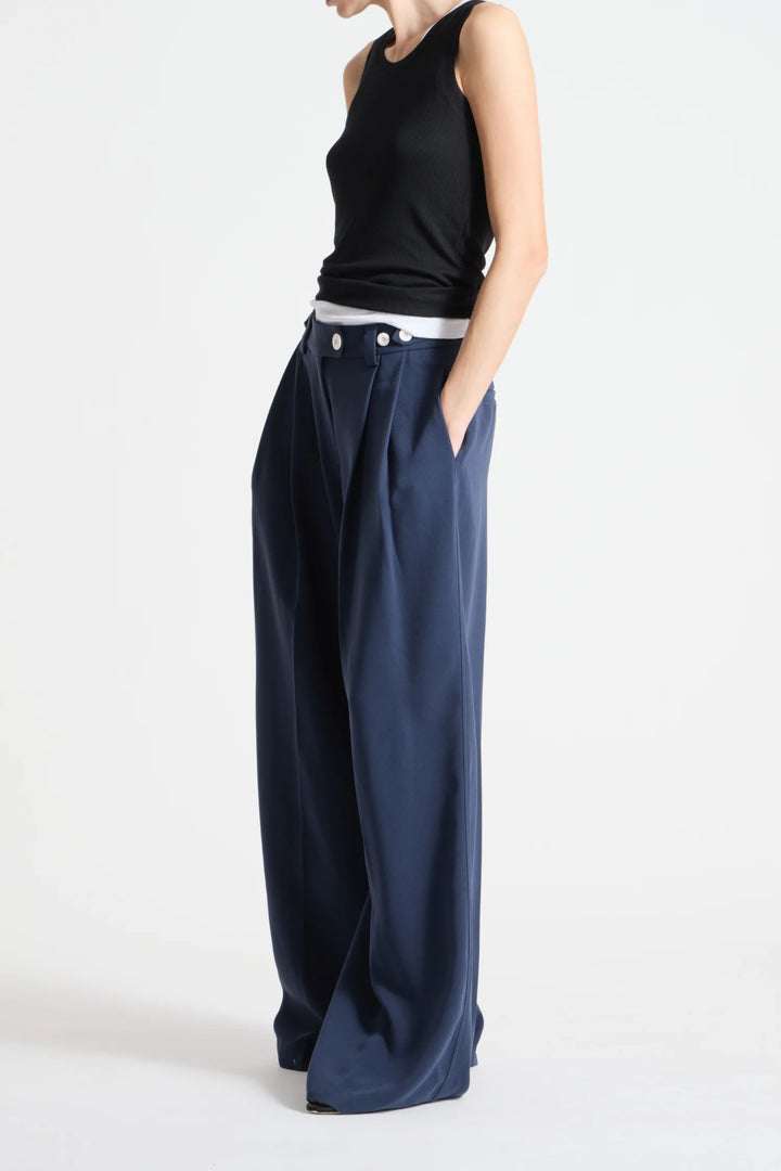 Solace Crepe Trouser - Navy