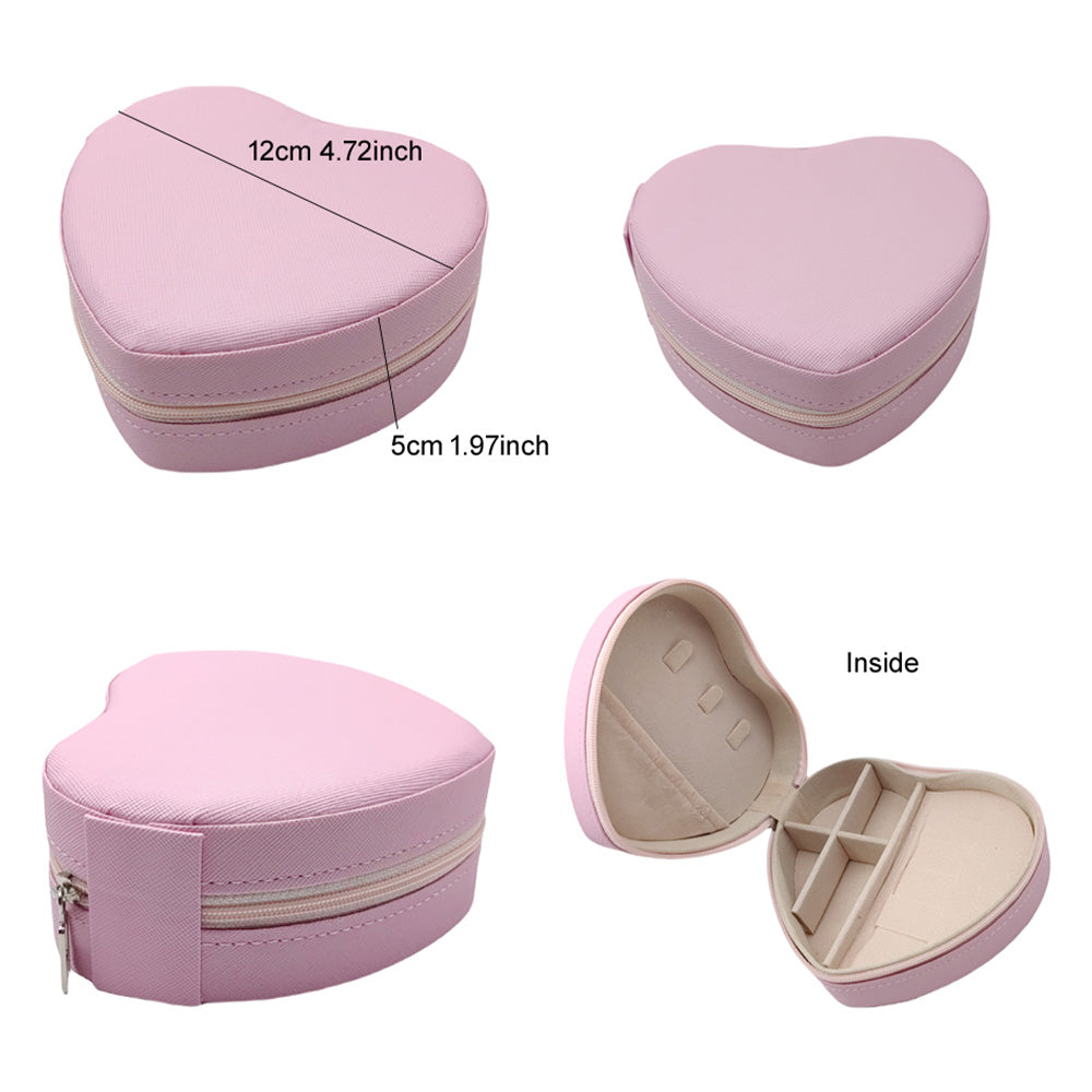 Portable Heart Jewelry Box - Black