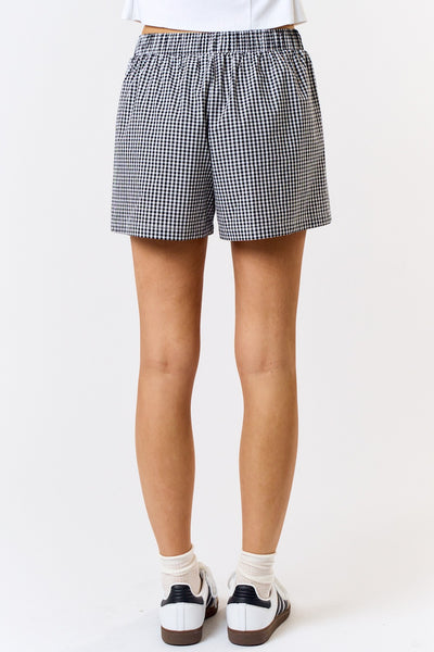 Gingham Boxer Shorts - Black/White