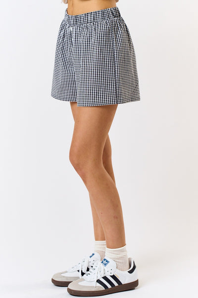 Gingham Boxer Shorts - Black/White