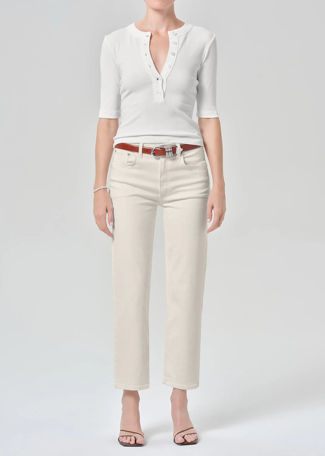 Palma Straight Clean Hem - Almond