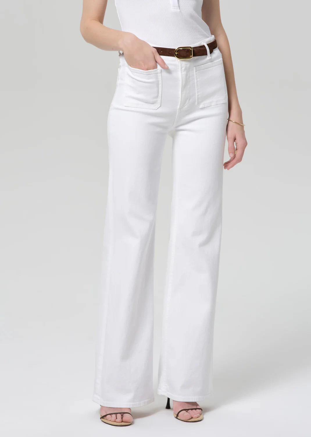 Kimberly Patch Pocket Flare - Soft White