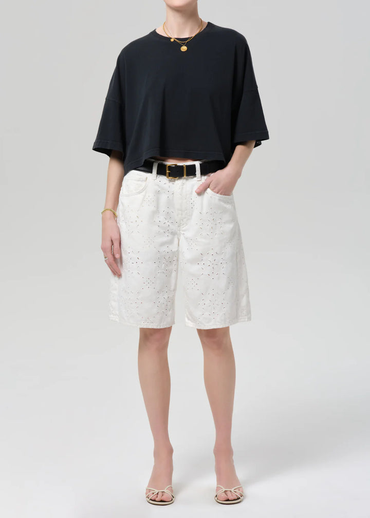 Court Denim Short - Blanc