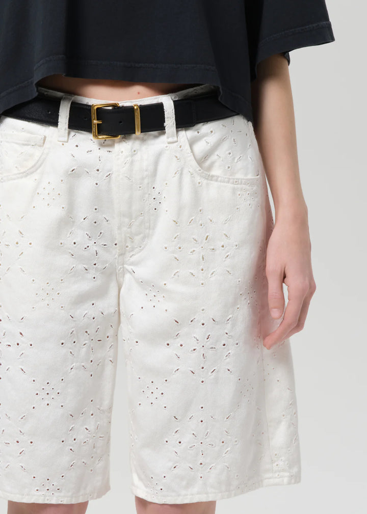 Court Denim Short - Blanc