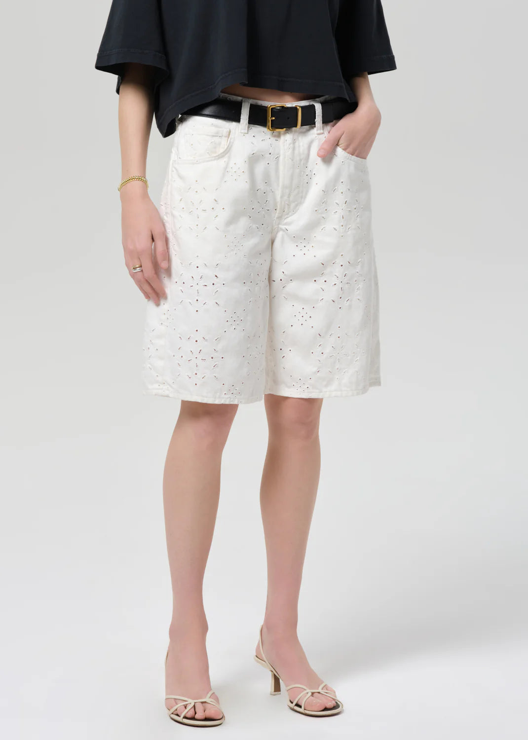 Court Denim Short - Blanc