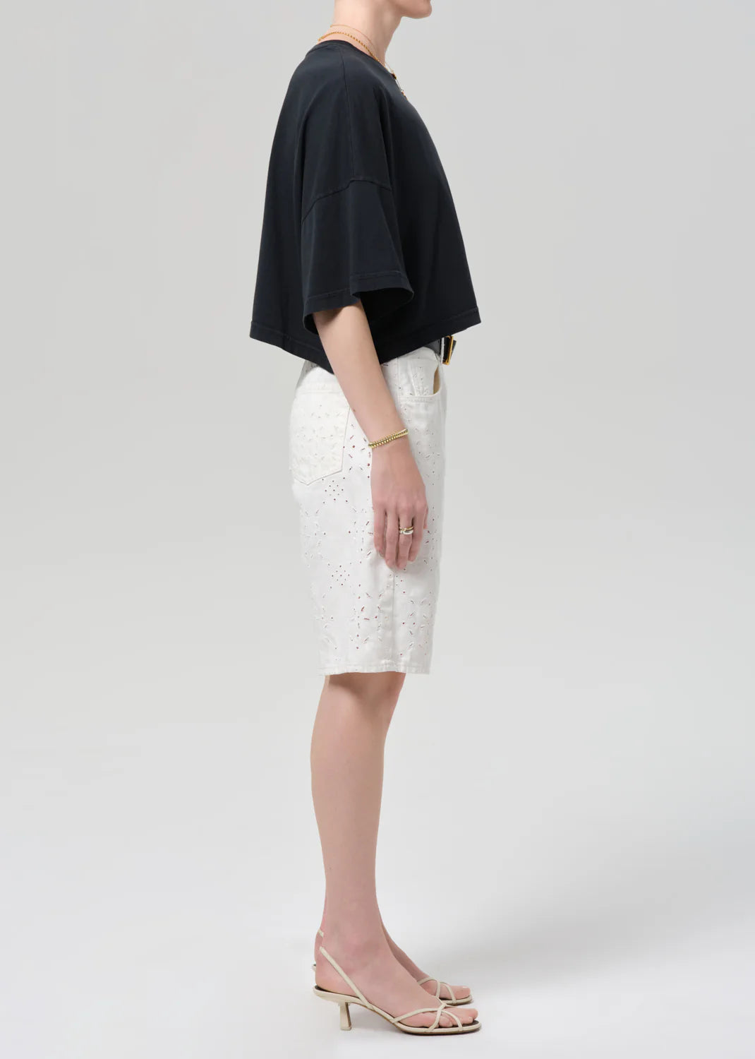 Court Denim Short - Blanc