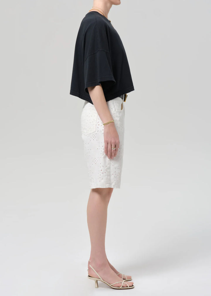 Court Denim Short - Blanc