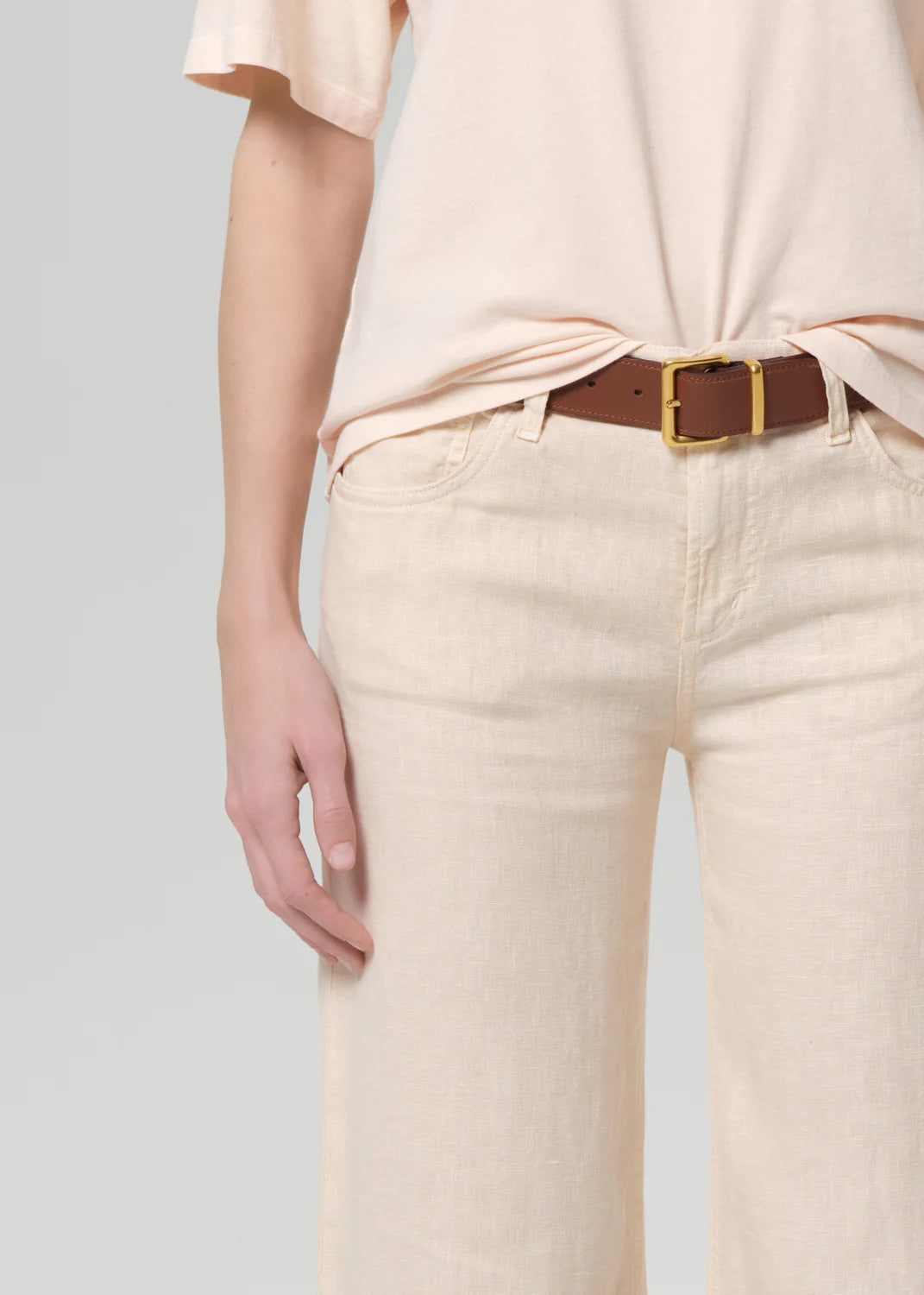 Nora Linen Trouser Leg - Vanilla