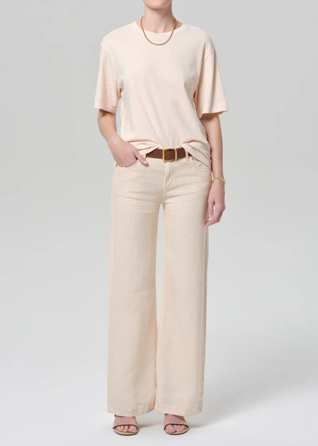 Nora Linen Trouser Leg - Vanilla