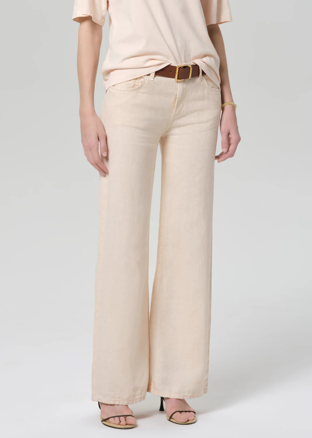Nora Linen Trouser Leg - Vanilla