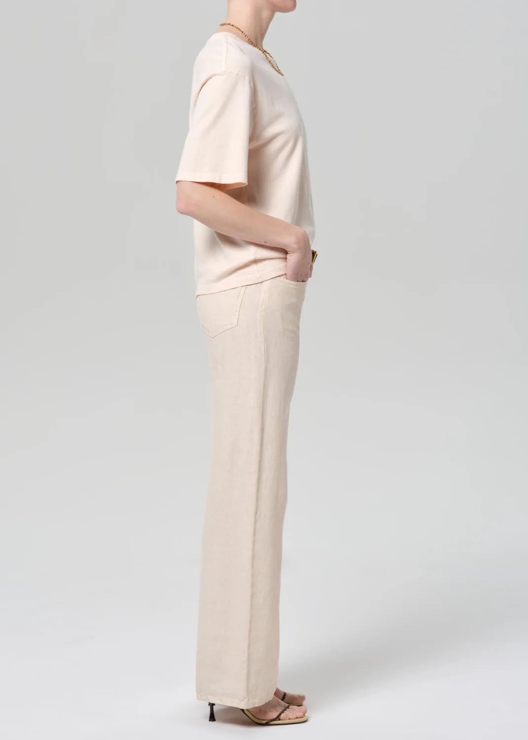 Nora Linen Trouser Leg - Vanilla