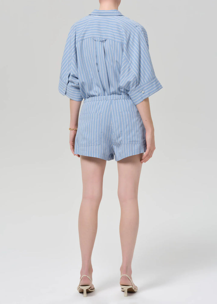 Este Drawstring Short - Capri Stripe