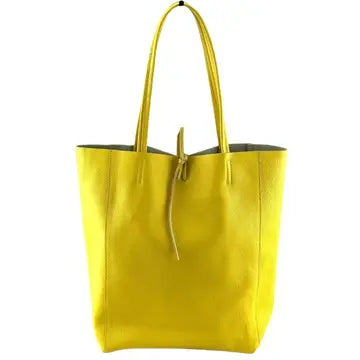 Leather Tote Bag - Lemon