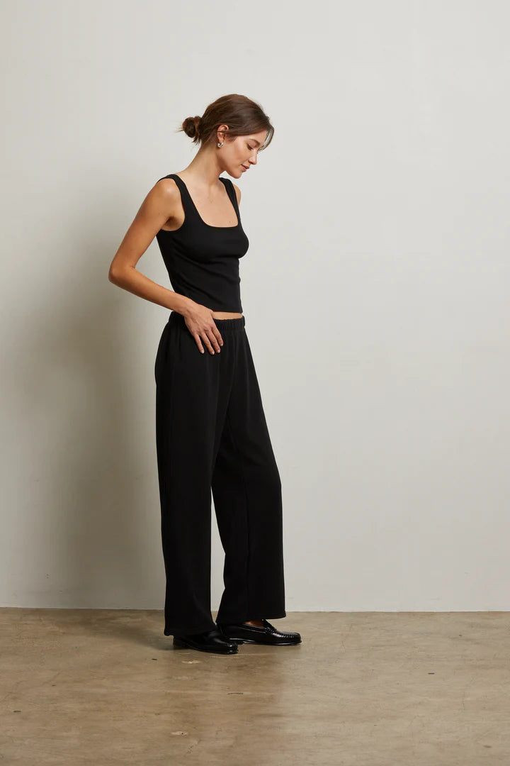 Nora French Terry Pull On Pant - True Black
