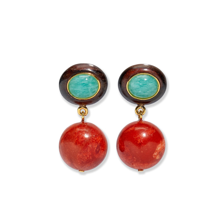 Laurel Earrings - Coral