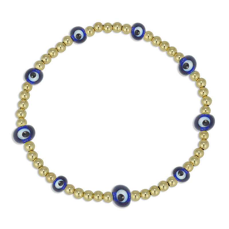 Glass Evil Eye Bracelet - Dark Blue