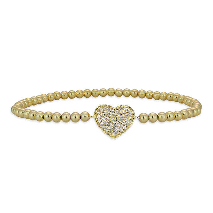 3mm Heart Pave Bracelet