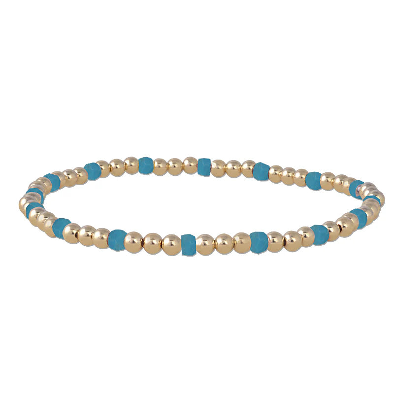 Turq Semi Precious Sections Bracelet